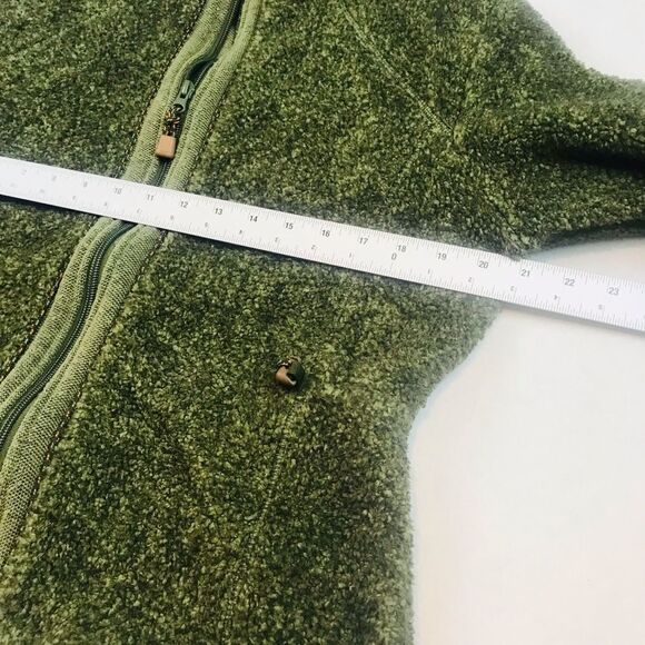 Woolrich Vintage Olive Green Zip Down Sherpa Fleece - Women’s Medium - Picture 4 of 10